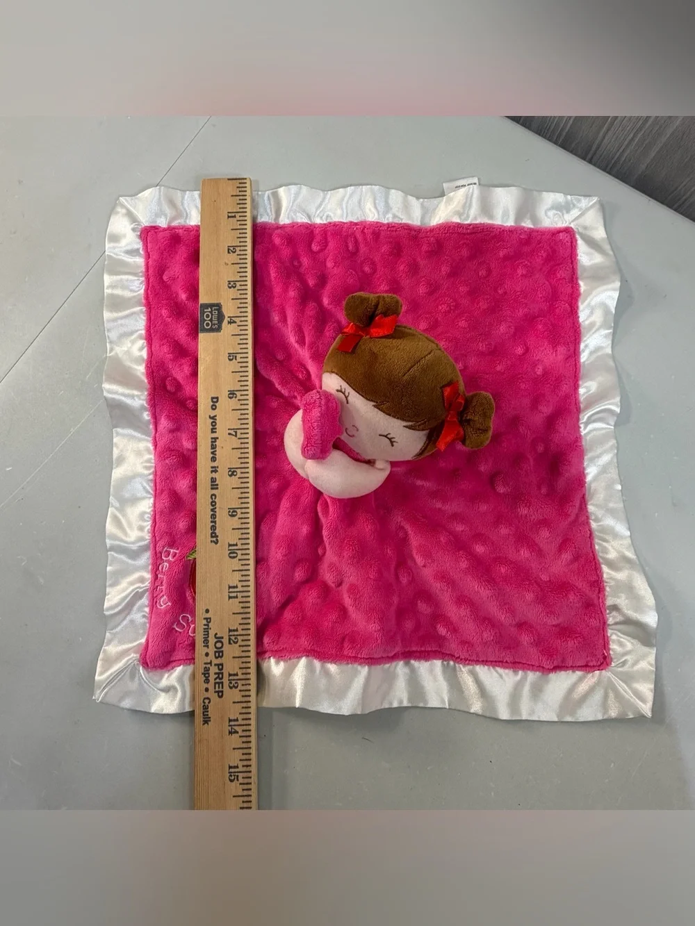 Baby Starters Berry Sweet Rattle Security Blanket Plush Lovey‎ Lovee Satin Trim